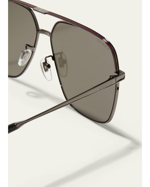 Gucci Natural Metal Aviator Sunglasses for men