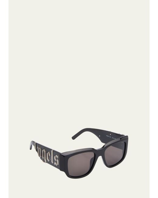 Palm Angels Natural Laguna Maxi-logo Square Acetate Sunglasses for men