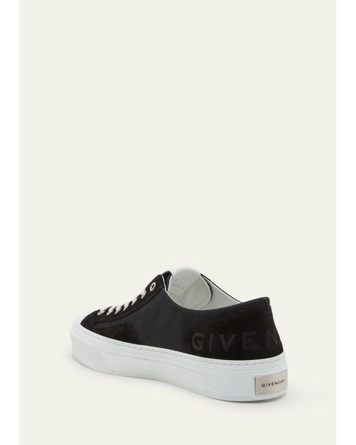 Givenchy White City Canvas Suede Low-top Sneakers for men