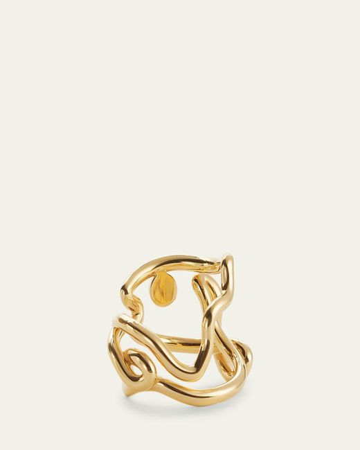 Bottega Veneta Metallic Open Fish Ring