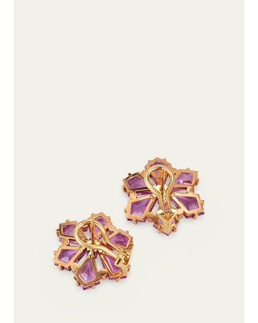 Bayco 18k Rose Gold Pink Sapphire And Diamond Earrings