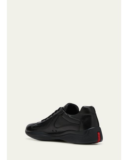 Prada White Americas Cup Napa Leather Low-top Sneakers for men