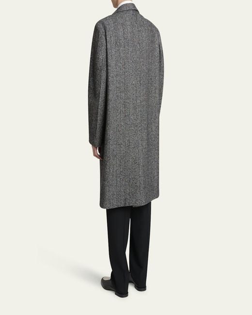 Givenchy Gray Donegal Herringbone Coat for men