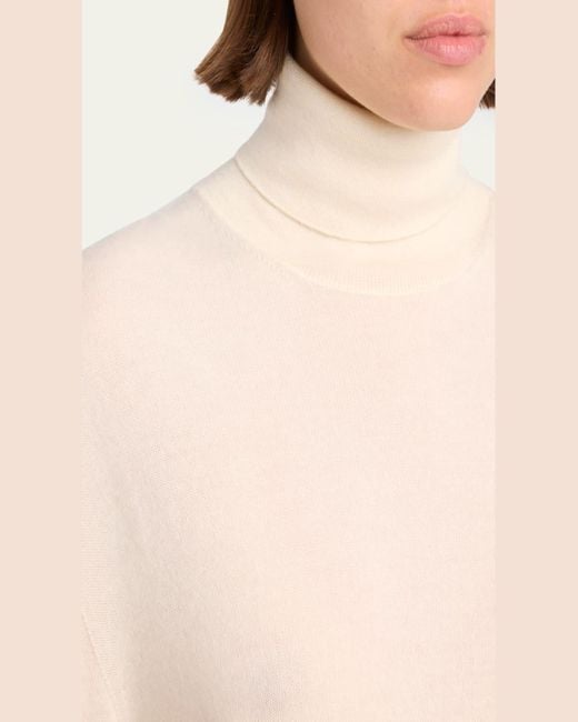 The Row Natural Lizzy Cashmere Turtleneck Sweater
