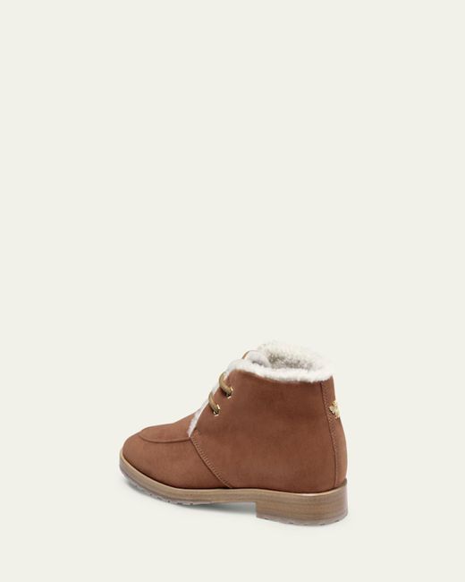 Bougeotte Brown Aspen Suede Shearling-Lined Winter Boots