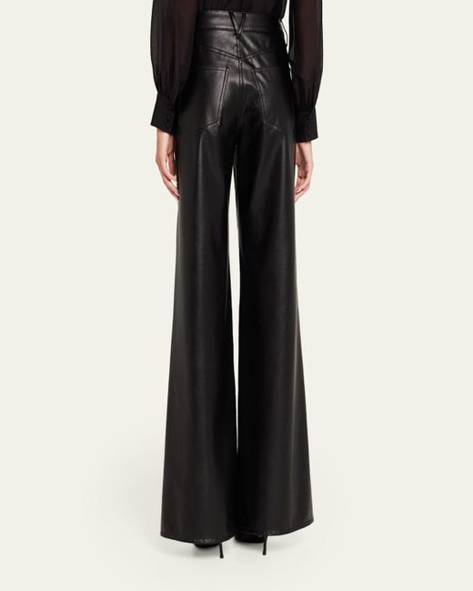 Veronica Beard Black Kasey Mid-Rise Wide-Leg Pants
