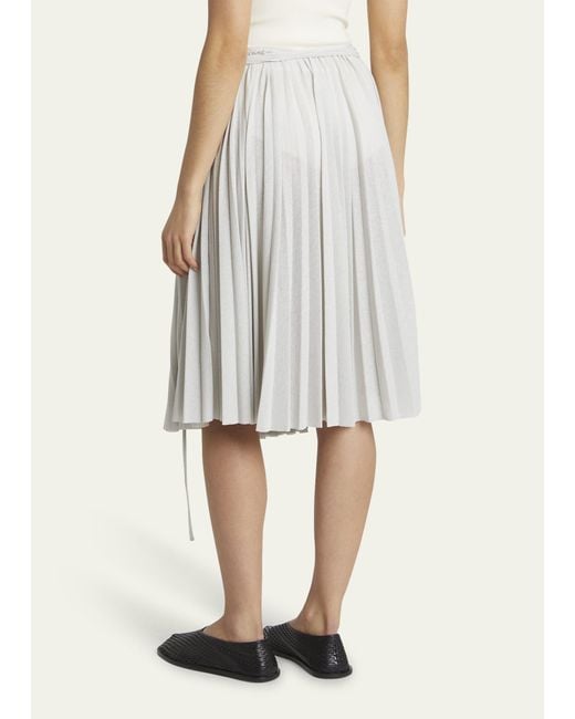 Proenza Schouler White Margo Pleated Self-tie Gauzy Jersey Midi Skirt