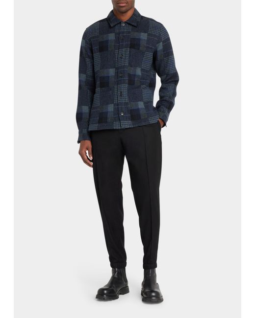Corridor NYC Patchwork Wool Chore Jacket in Blue for Men | Lyst