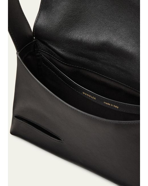 Wandler Black Oscar Flap Leather Shoulder Bag