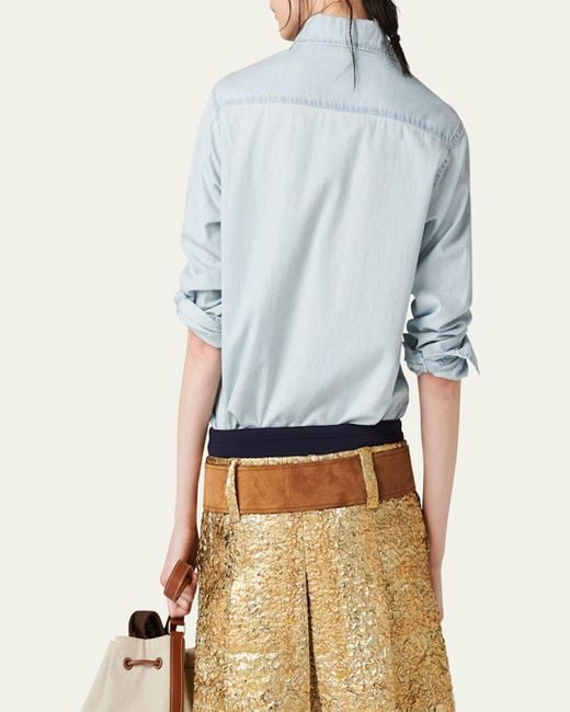 Miu Miu Blue Chambray Button Down Shirt
