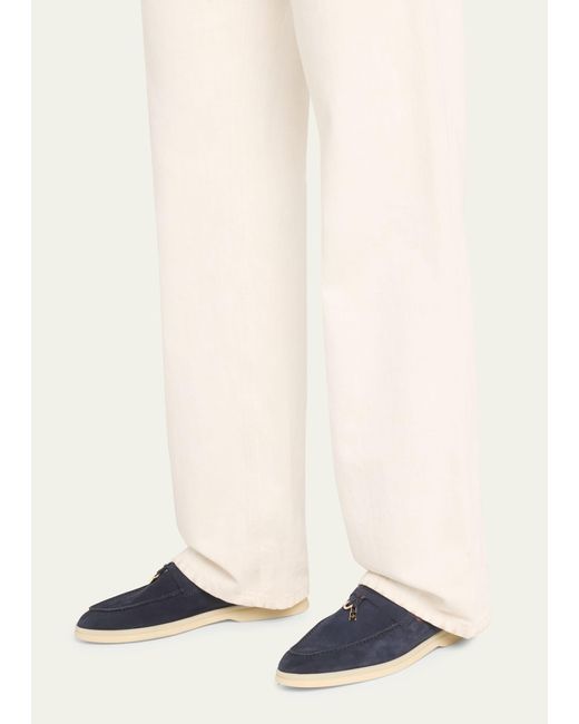 loro piana babouche charms walk suede mules
