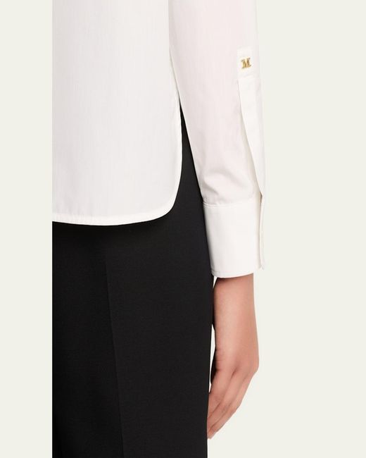 Max Mara Natural Button-Down Cotton Shirt