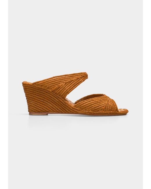 Carrie Forbes Houcine Raffia Wedge Sandals Lyst
