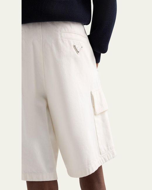 Prada Natural Denim Bermuda Shorts for men