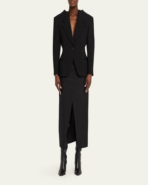 Givenchy Black Single-Breasted Slashed Jacket