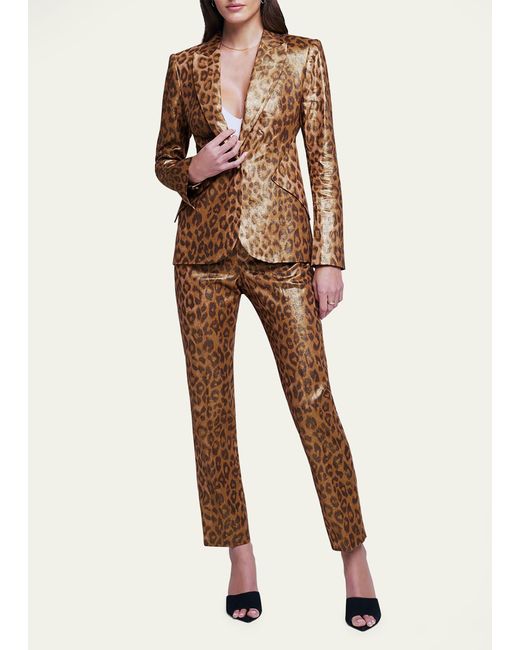 L Agence Cheetah Chamberlain Single breasted Blazer In Natural Lyst l-agence-cheetah-chamberlain-single-breasted-blazer-in-natural-lyst
