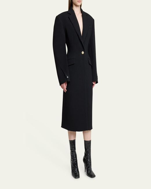Givenchy Black Wool-Blend Cocoon Coat