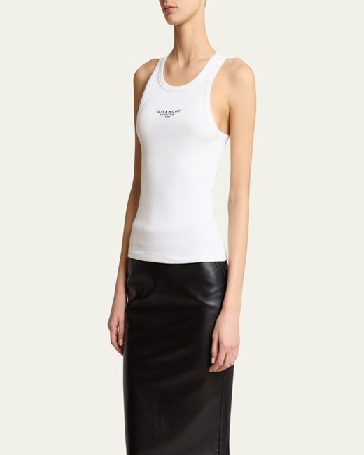 Givenchy White Archive Logo Stamp Print Tank Top