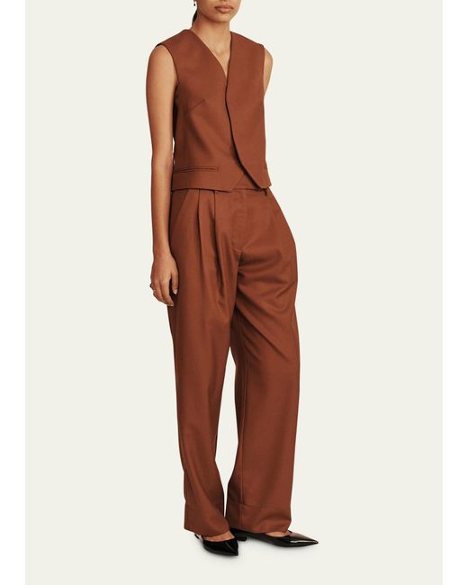 Esse Studios Brown Classico Tailored Wool Trousers