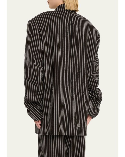 Marc Jacobs Black Oversized Striped Wool Blazer