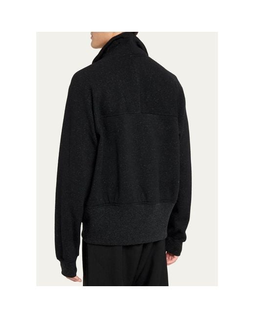 Rick Owens Black High Neck Full-Zip Jacket for men