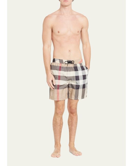 Burberry White Guildes Vintage Check Swim Shorts for men