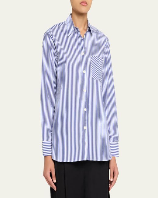 Rag & Bone Blue Maxine Striped Button-Front Shirt