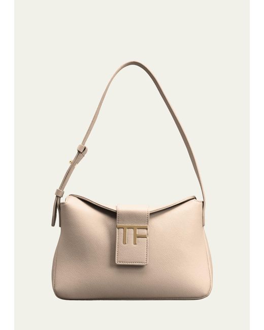 Tom Ford Natural Tf Mini Hobo In Grained Leather