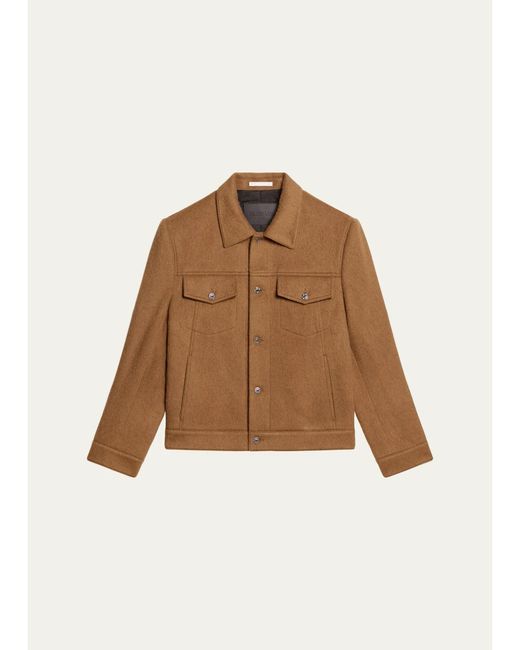 Helmut Lang Brown Wool Trucker Jacket for men