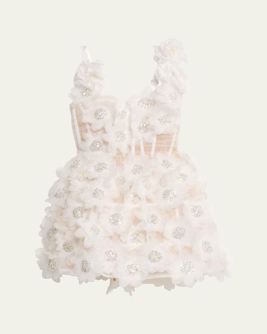 Bronx and Banco Natural Rosalie Sequin-Embellished Applique Mini Dress