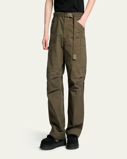 Sacai Cotton Ripstop Cargo Pants in Green for Men | Lyst