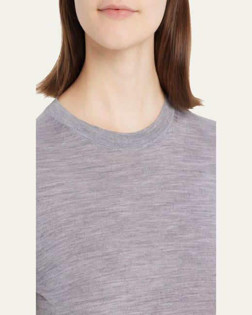 Theory Gray Basic Regal Wool Short-Sleeve Tee