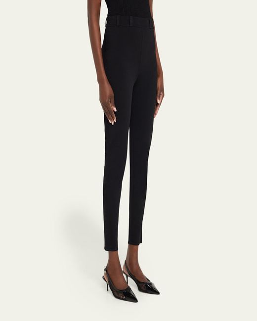 Alaïa Blue Belt-Loop Ankle Leggings