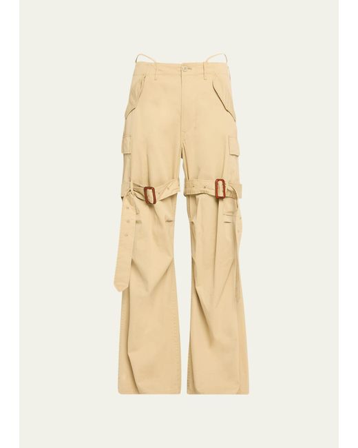 R13 Natural Wide-leg Trench Cargo Pants