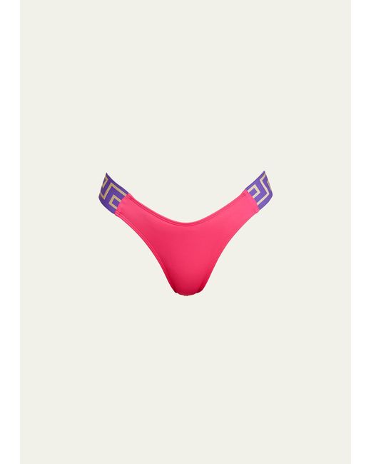 Versace Greca Border Hipster Bikini Bottoms in Pink | Lyst
