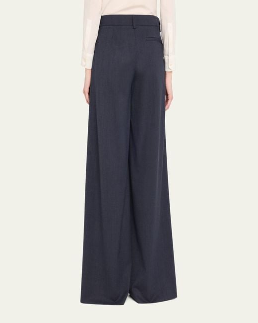 Twp Blue New Didi Wool-Blend Wide-Leg Pants