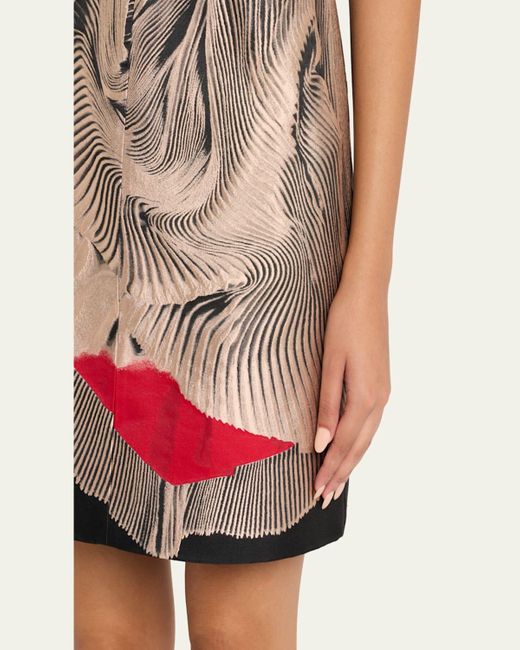 Jason Wu Black Dancing Pleat Jacquard Sleeveless Mini Dress