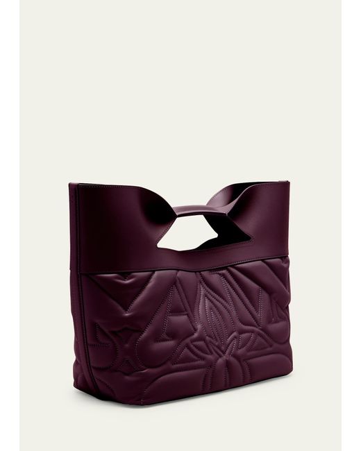 Alexander McQueen Purple Small Bow Seal Padded Tote Bag