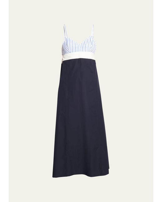 Dries Van Noten Blue Dalina Empire-waist Sleeveless Maxi Dress