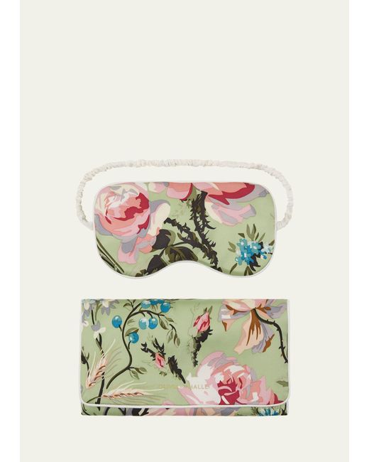 Olivia Von Halle Audrey Floralprint Silk Sleep Mask Lyst