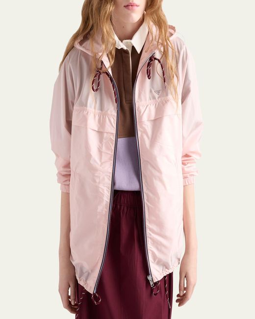 Prada Pink Re-Nylon Zip-Up Jacket