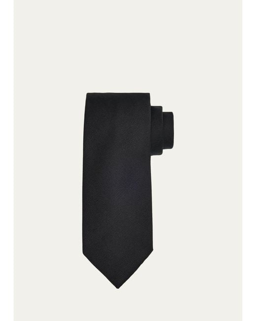 Tom Ford Black Solid Linen Tie for men