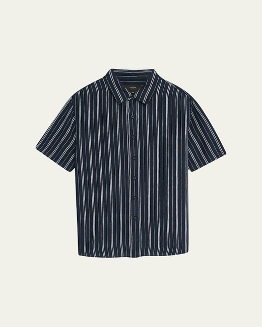 Vince Blue Classic Striped Sport Shirt for men
