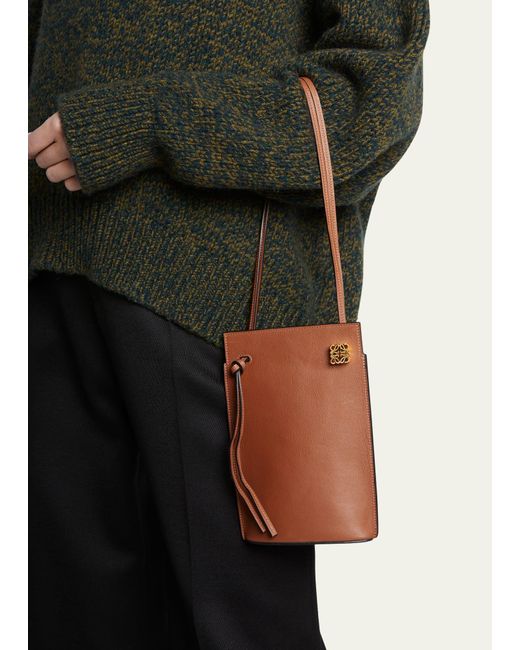 Loewe Brown Dice Pocket Leather Shoulder Bag