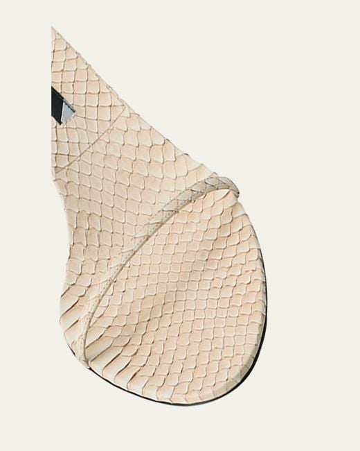 Christen Natural Python Ankle-Strap Sandals