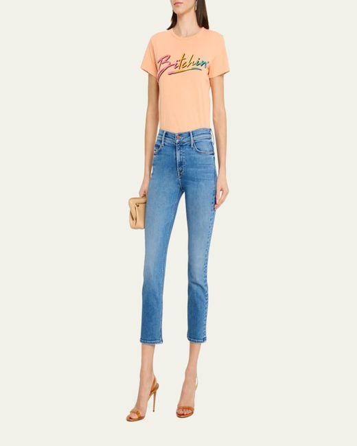 Mother Multicolor The Lil' Goodie Goodie Cropped Tee