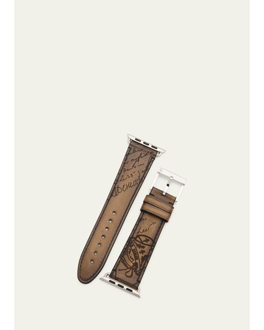 Berluti Apple Watch Scritto Leather Bracelet in Natural for Men | Lyst