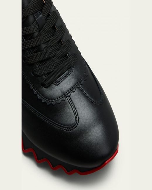 Christian Louboutin White Loubishark Flat Leather-Sole Runner Sneakers for men