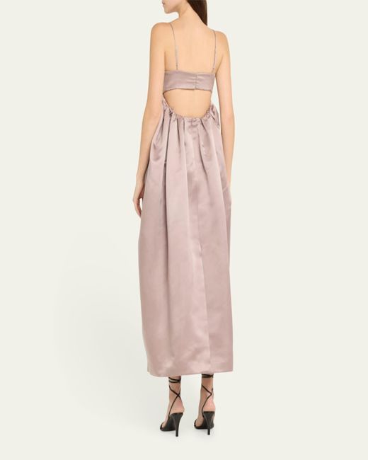 Adam Lippes Pink Liet Open-Back Duchess Satin Dress