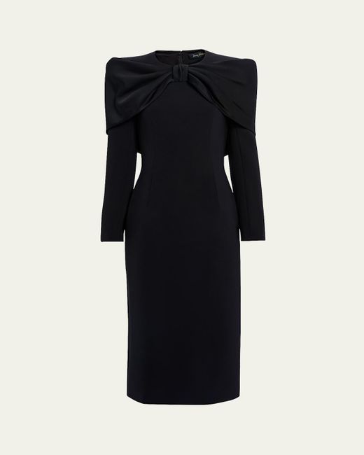 Jenny Packham Women's Black Penny Gathered Cape Dress Jenny Packham Women's Black Penny Gathered Cape Dress